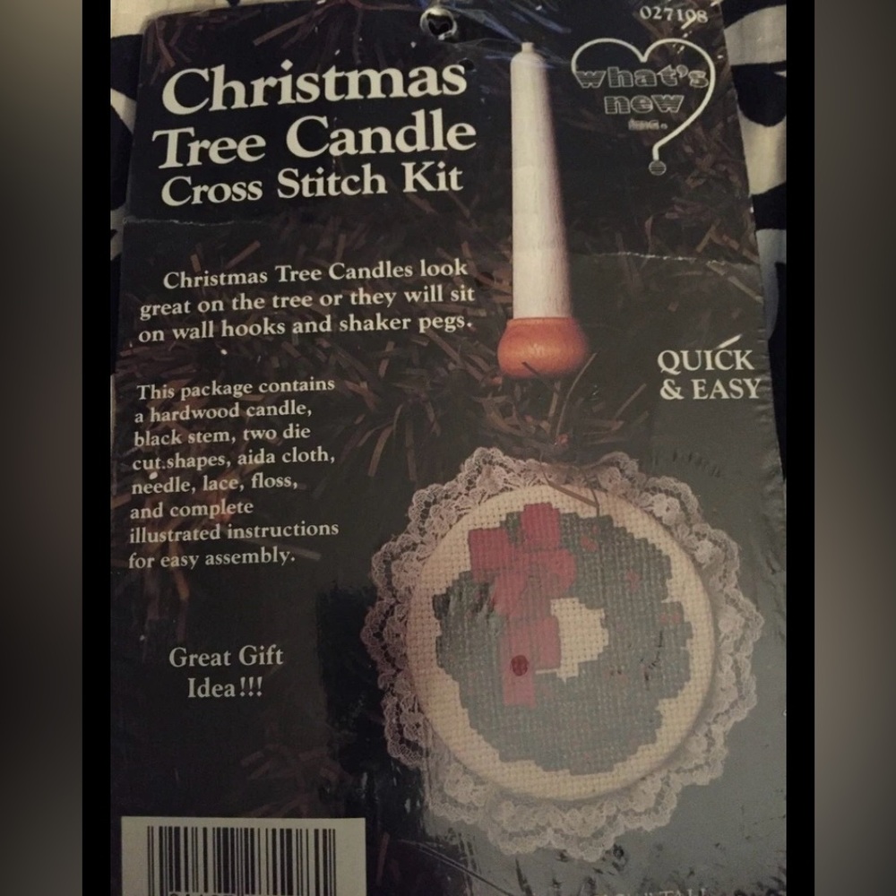 Cross Stitch Kit Christmas Tree Candle Wreath Wooden Whats New Brand New Sealed